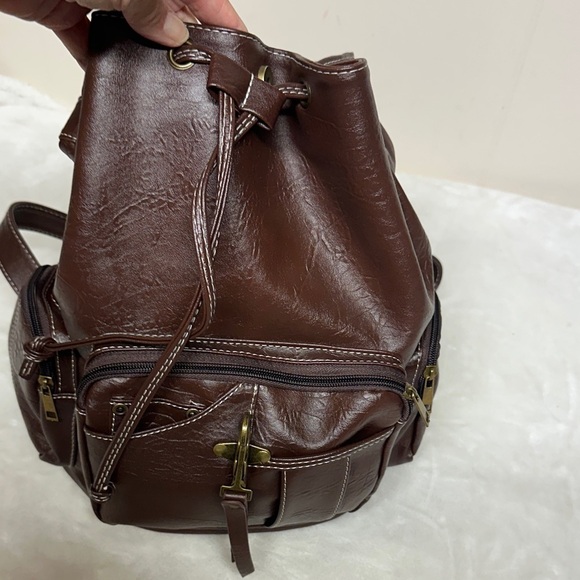 Vintage Yongle Drawstring Backpack with many pockets unisex main image 13